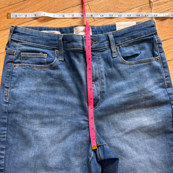 Universal Thread High Rise Skinny Patchwork Jeans Blue Womens 10/30R New - Picture 3 of 10